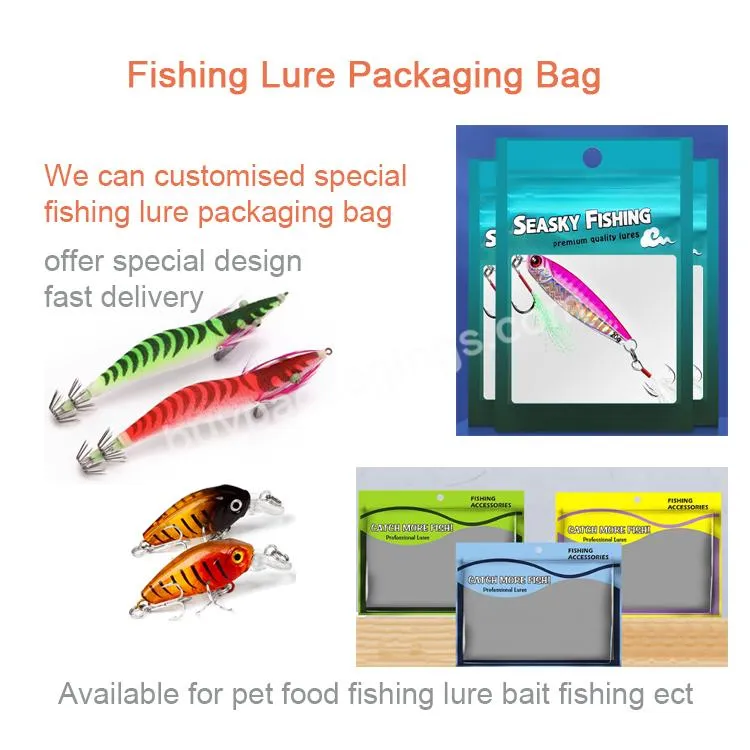 Plastic Zipper Fish Feed Bolsas Fishing Bait Custom Printing Plastic Fishing Lure Bags