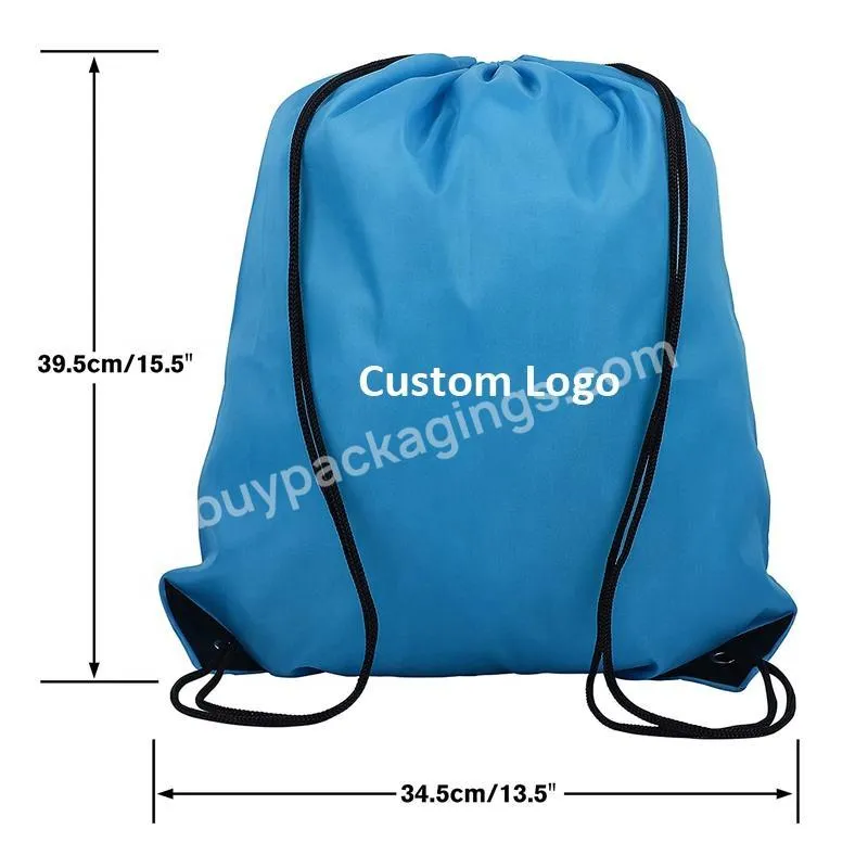 Polyester Waterproof Sack Pack Diy Drawstring Backpack Bag For Gym Sport Trip