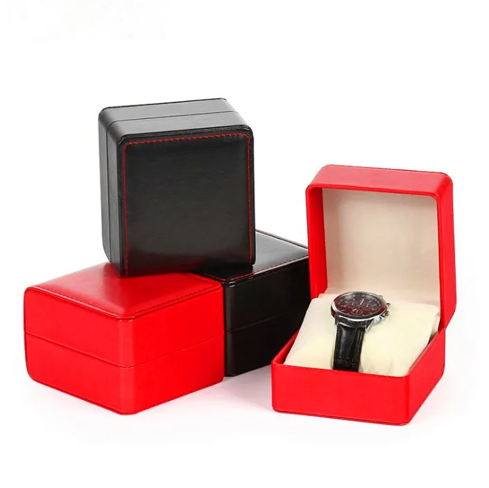 Popular Design Custom Logo Modern Luxury Single PU Leather Wrist Watch Box Packaging For Gift