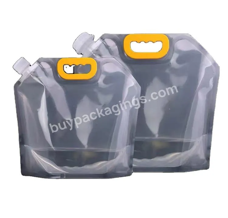 Portable Collapsible Bib Refillable Juice Pouch Bag Stand Up Spout Pouch Reusable Aluminum Foil Wine Bag Rice Bag With Spout Tap