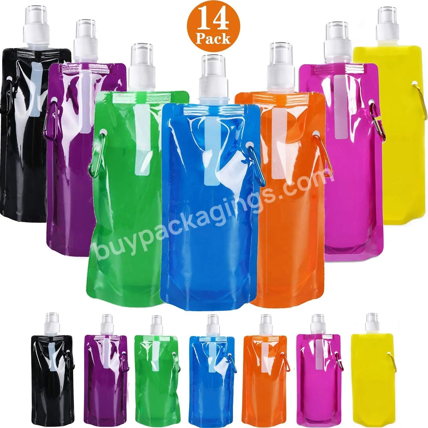 Portable Collapsible Foldable Reusable Water Bottles Ice Bag Pouch Bpa Free