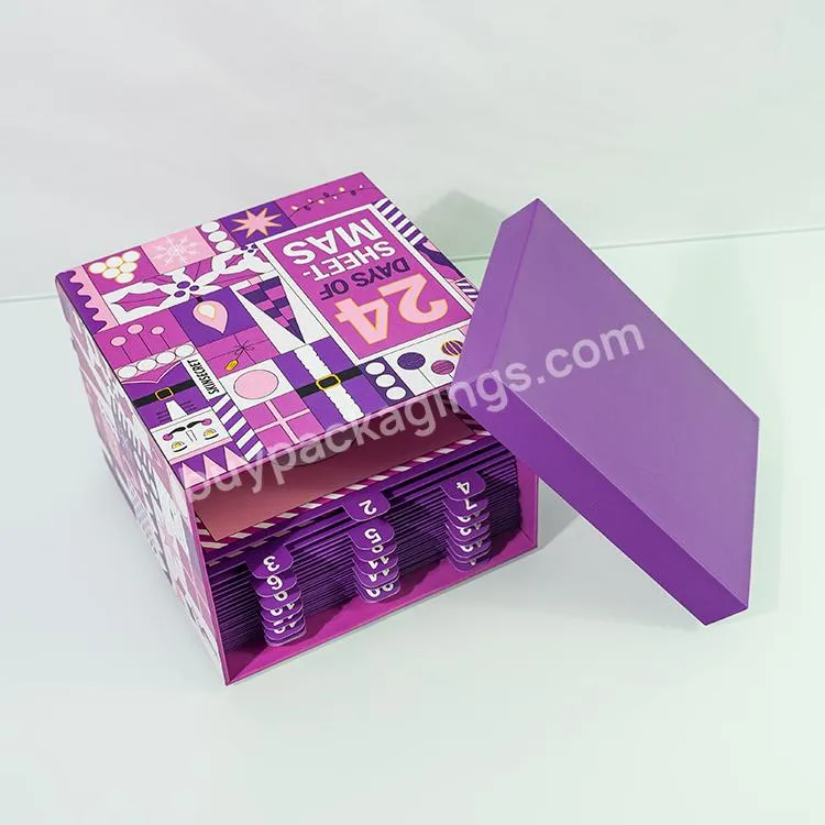 Premium Custom Printed Cardboard Paper Christmas Countdown Beauty Advent Calendar Boxes