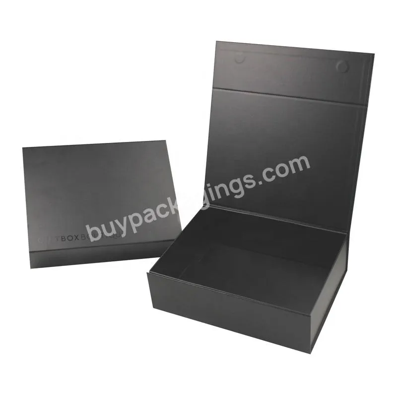 Premium Flat Pack Rigid Black Gift Closure Luxury Folding Box Cardboard Magnetic Foldable Boxes