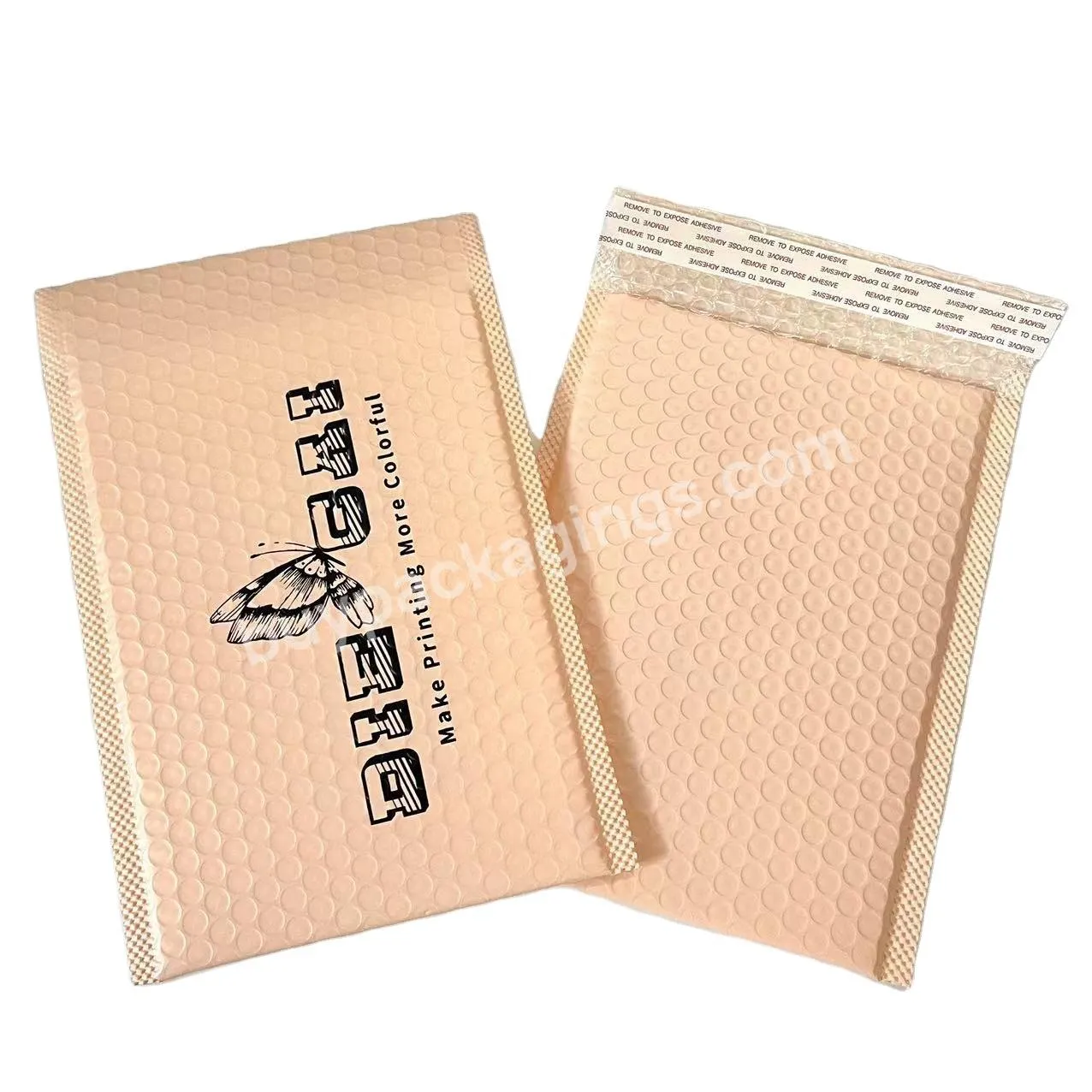 Premium Size Custom Printed Logo Pink Bubble Envelope Wholesale White Self Seal Poly Bubble Mailer Padded Mailing Bag