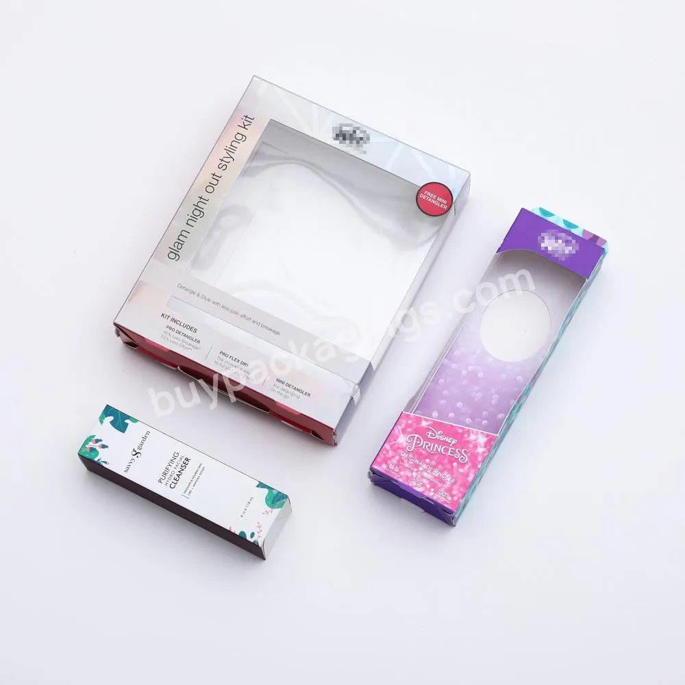 Price Mini custom logo color pattern transparent window comb folding paper gift box packaging