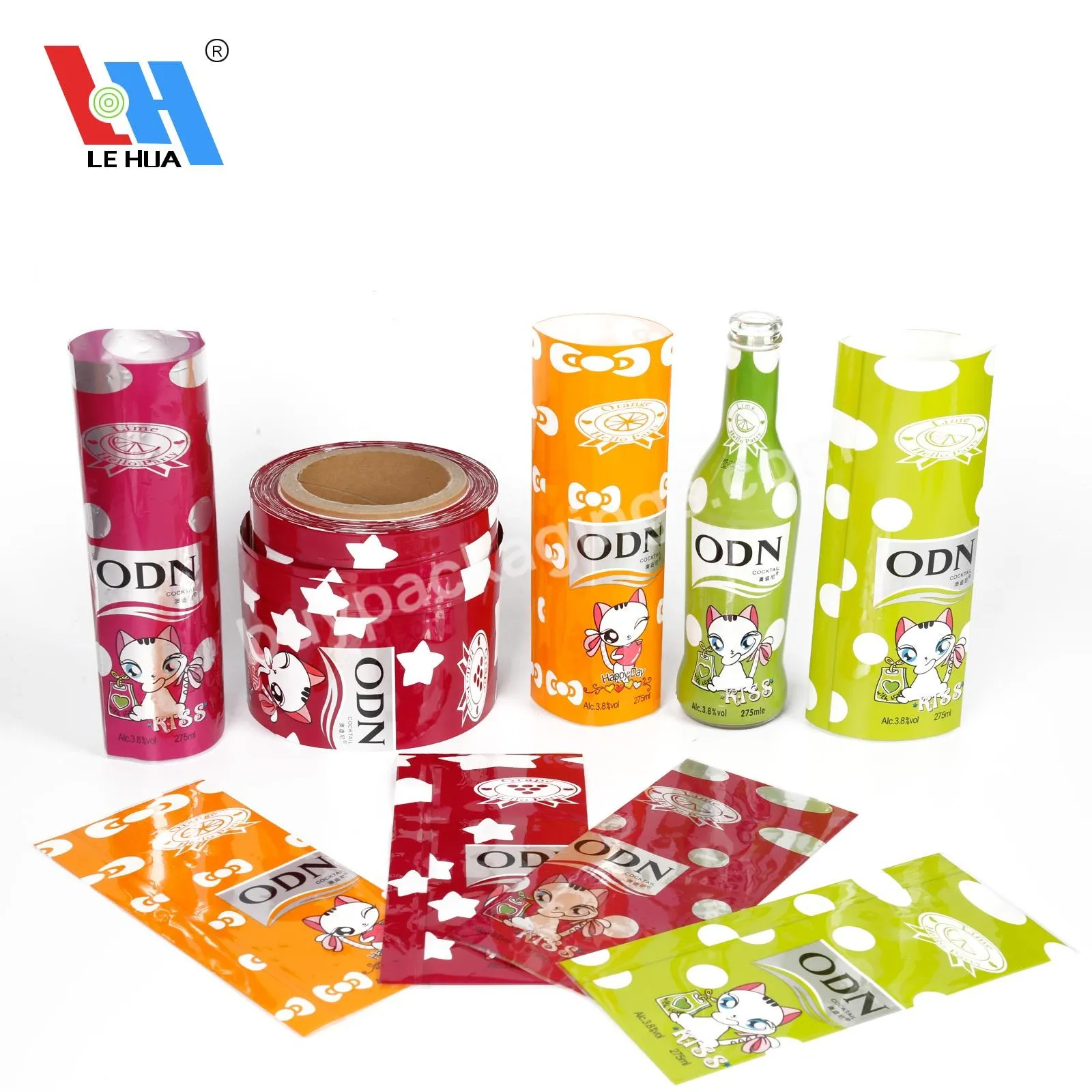 Printing Clear Pvc Shrink Film Plastic Heat Shrink Wrap Label /pet Shrink Sleeve For Beverage Can Bottles