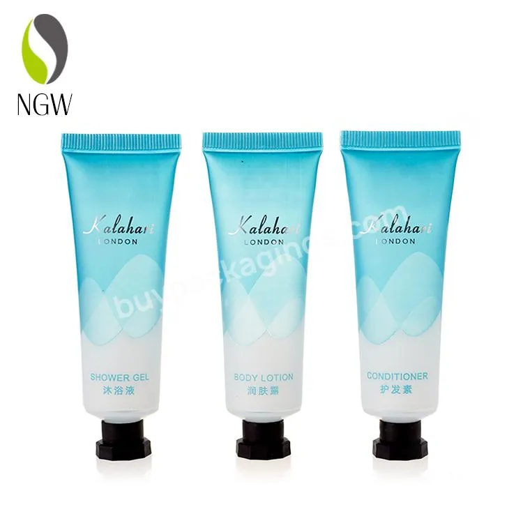 Printing Logo Pe Tube Hotel Set Shower Gel Body Lotion Conditioner Empty Plastic Tube Cosmetic Packaging Tube