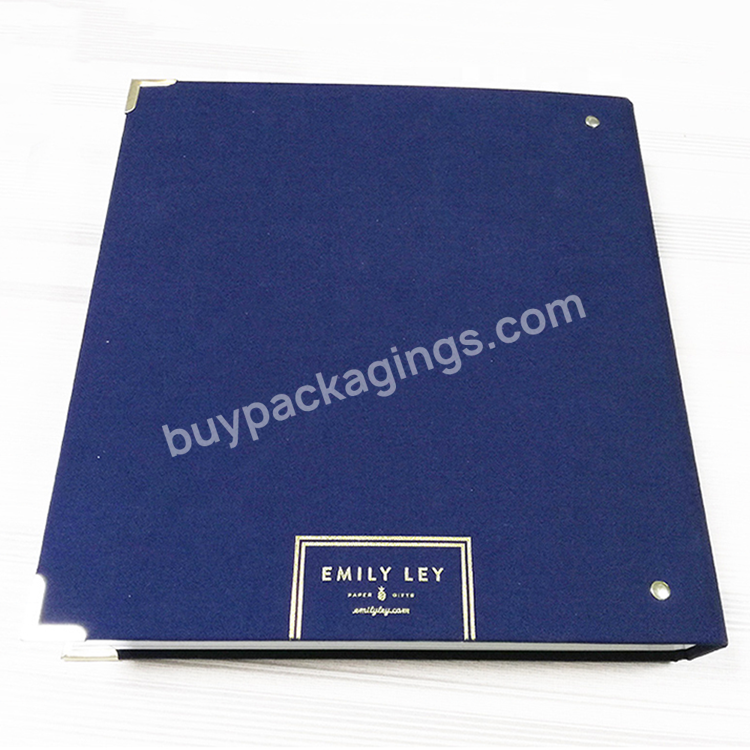 Professional 3 Ring Binder Small Cloth Office Stationery Hardcover Ring Binder Fabric Binder With Gold Rings