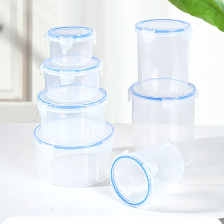 Professional Factory Direct Supplier Round Shape Transparent Double Clasp Sealed Tank Food-grade PP Plastic Jar