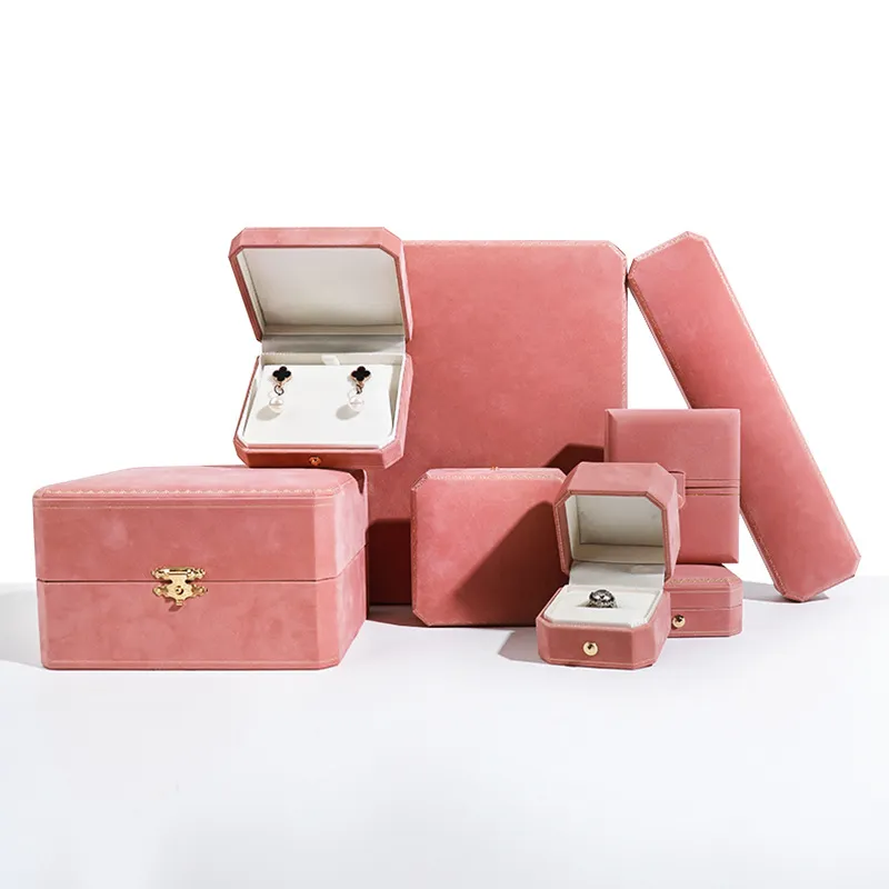 Professional Leather Paper  Wedding Ring Boxes Jewelry Packaging Wholesale