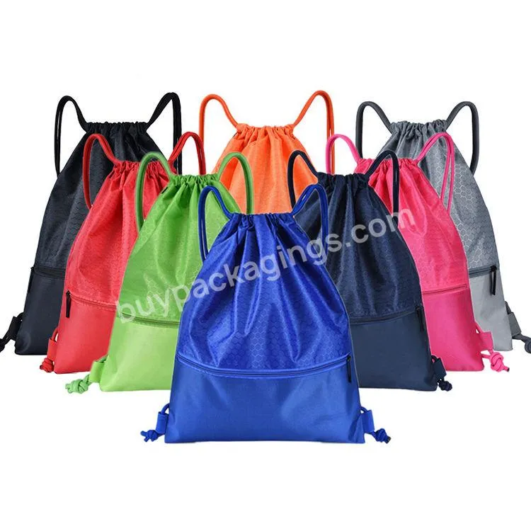 Promotion Gifts High Quality Customized Logo Printed Nylon Gym Sports Drawstring Backpack Bag