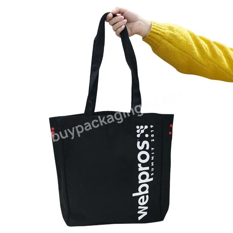 Promotional Eco Friendly Reusable Tote Cotton Bag Shopping Grocery Luxury Brand Blank Black Canvas Sling Bags For Women