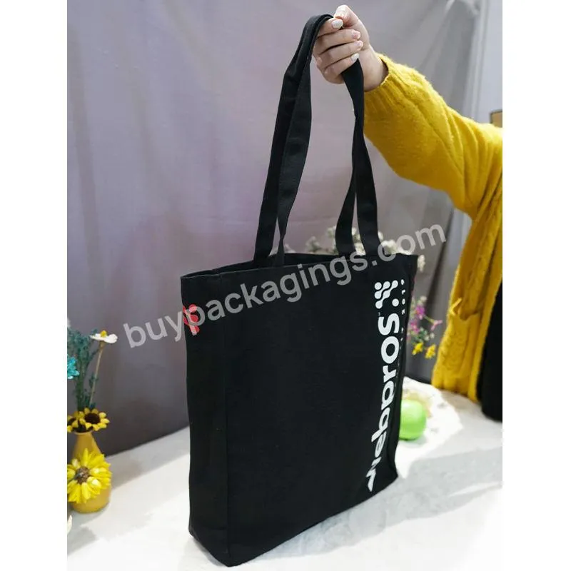 Promotional Eco Friendly Reusable Tote Cotton Bag Shopping Grocery Luxury Brand Blank Black Canvas Sling Bags For Women