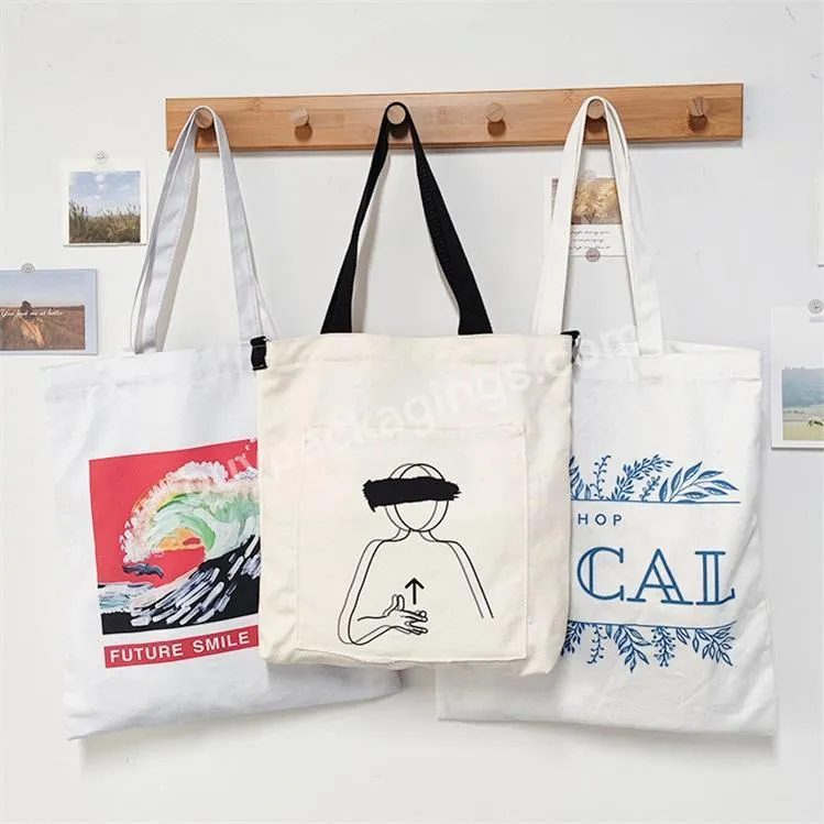 Promotional Personalized Plain Cotton Canvas Bags 100% Large Capacity Thicken Cotton Logo Canvas Tote Bag