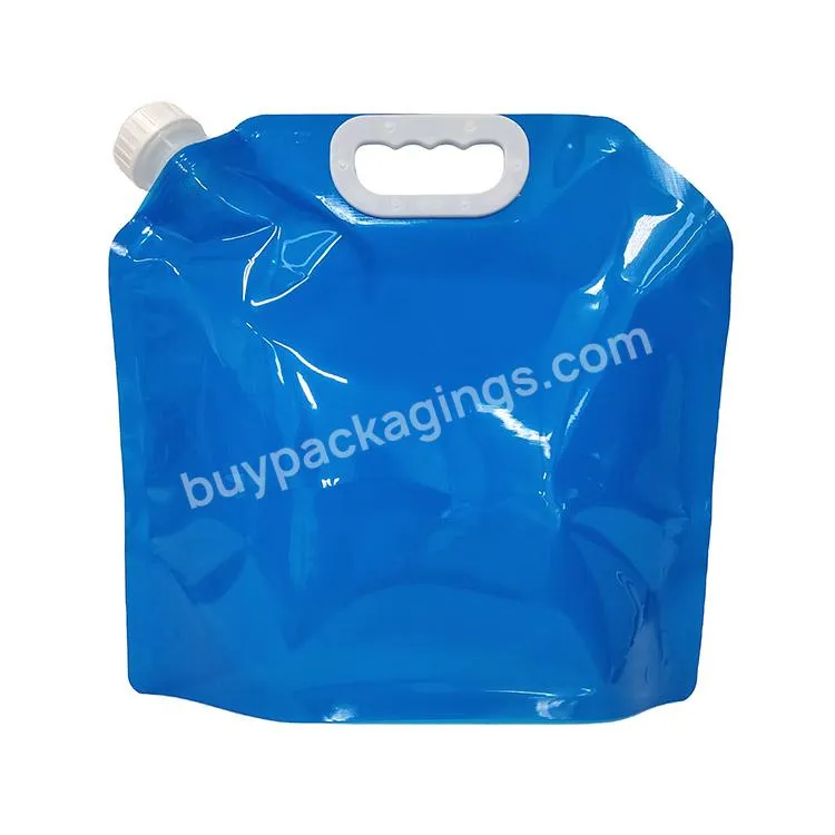 Promotional Usage Outdoor Camping Hiking Bpa Free Portable Collapsible Plastic Alkaline Water Bag 5 Liter