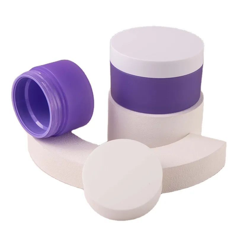 Purple Color Cosmetic Packaging Set  Multiple Capacity  Foam  Face Skin Care Frosted Spray Plastic Bottle