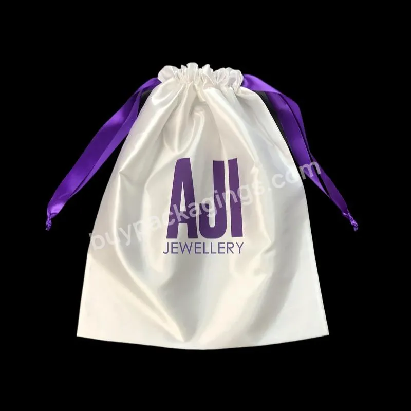 Purple Other Textile Packaging Customized Logo And Size Silk Pouch Satin Bags With Logo Jewelry Packaging Storage