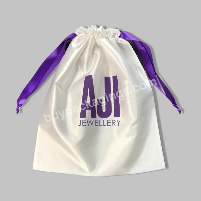 Purple Other Textile Packaging Customized Logo And Size Silk Pouch Satin Bags With Logo Jewelry Packaging