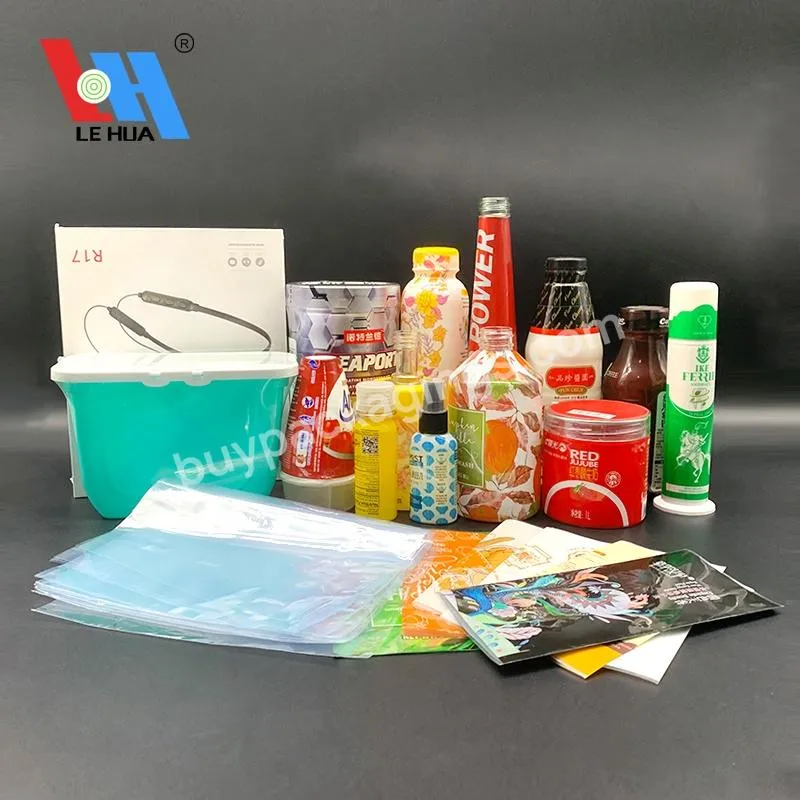 Pvc/pet/ops/pof Plastic Custom Printed Perforated Heat Shrink Sleeve Film Roll Wrap Labels Bands Bags For Bottles/caps/cans/jar