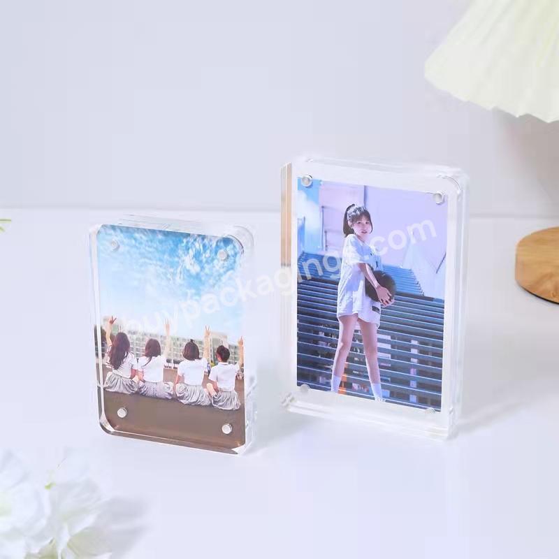 Rectangles With Safety Round Corner Picture Acrylic Photo Frame - Buy Factory Wholesale Crystal Round Corners Double Side Block Set Picture Display Clear Acrylic Magnetic Photo Frame For Gift,Hot Sale 4*6 Acrylic Transparent Round Corner Double-sided