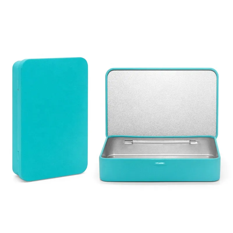 Rectangular Fancy Soap Packaging Metal Tin Box With Hinge