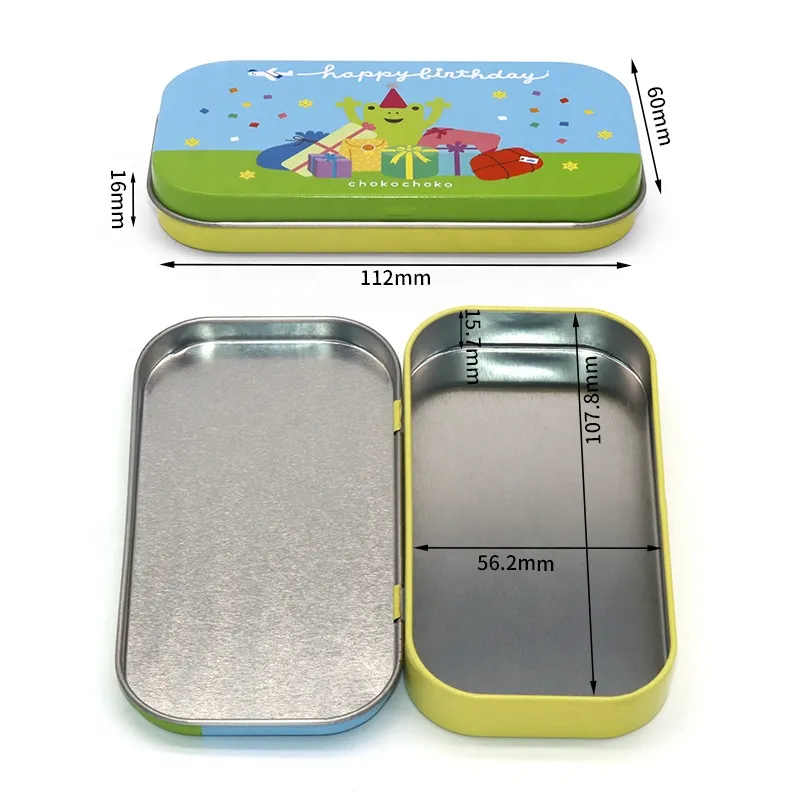 Rectangular Storage Tin Box Premium Cookie Aluminum Tin Soap Tin Music Box Flip Iron Box