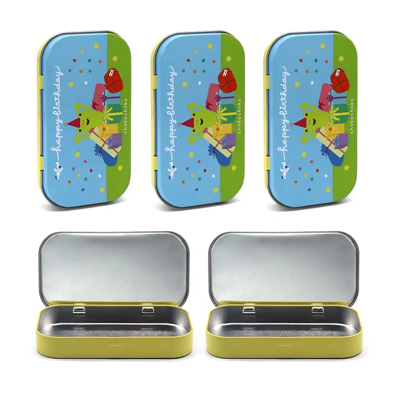 Rectangular Storage Tin Box Premium Cookie Aluminum Tin Soap Tin Music Box Flip Iron Box