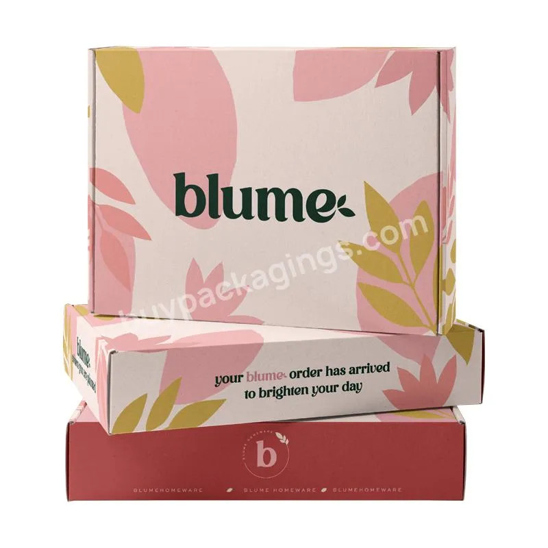 Recyclable Cardboard Custom Colored Boxes Logo Packaging Pink Printed Eco Mailer Box