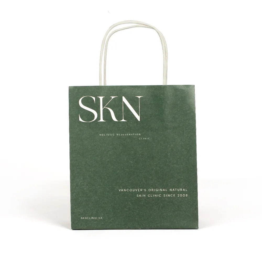 Recyclable Rope Handle Paper Bag Custom Logo Shopping Cosmetic Packaging Bags