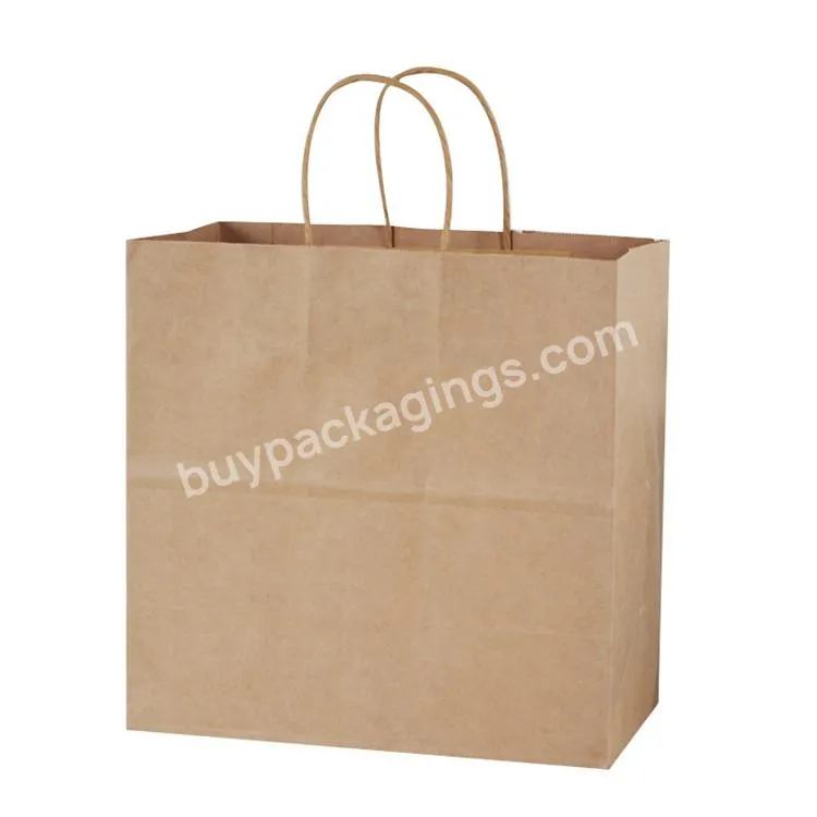 Recyclable Takeaway Food Bags Paper Lunch Food Carry Bag Supier Handles