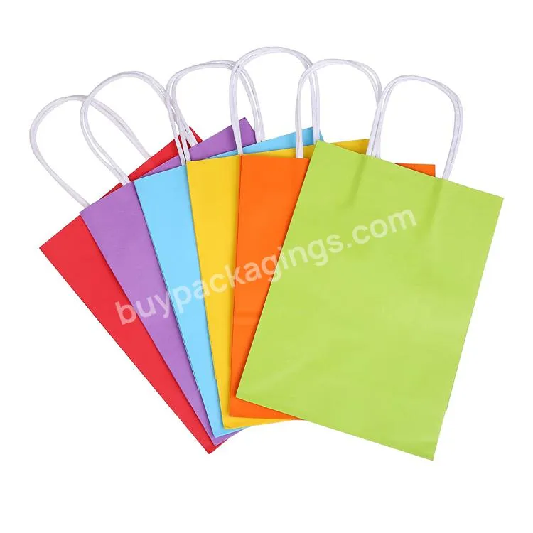 Recycle Promotional Supplier Birthday Kraft Paper Tote Gift Paper Bags Packaging