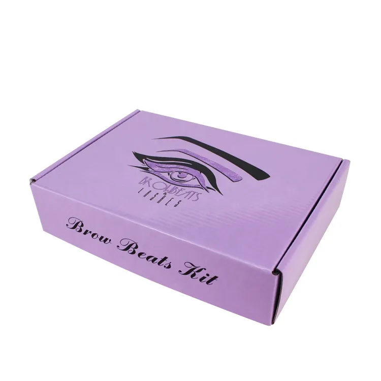 Recycled custom printed rectangle eco corrugated gift box for makeup palette