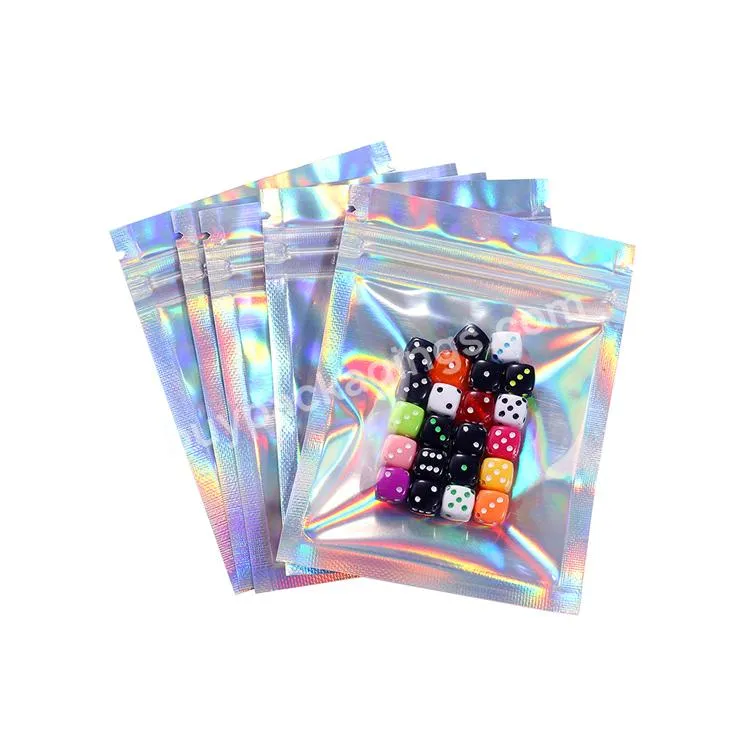 Resealable 3.5 Smell Proof 3 X 4 Inch Plastic Mylar Holographic Mylar Zipper Packaging Bags