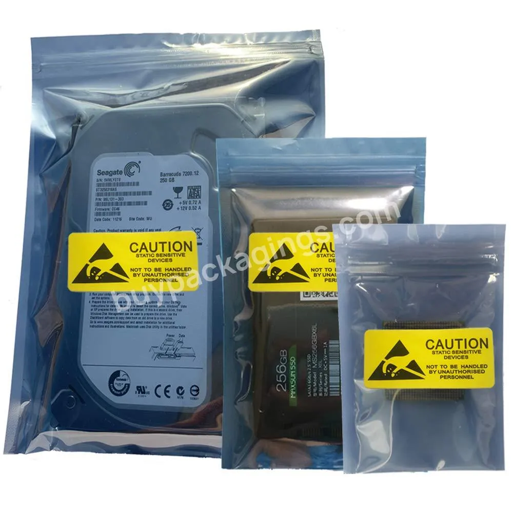 Resealable Anti Static Bags Hard Drive Hdd Esd Shielding Bags Antistatic Bags With Labels