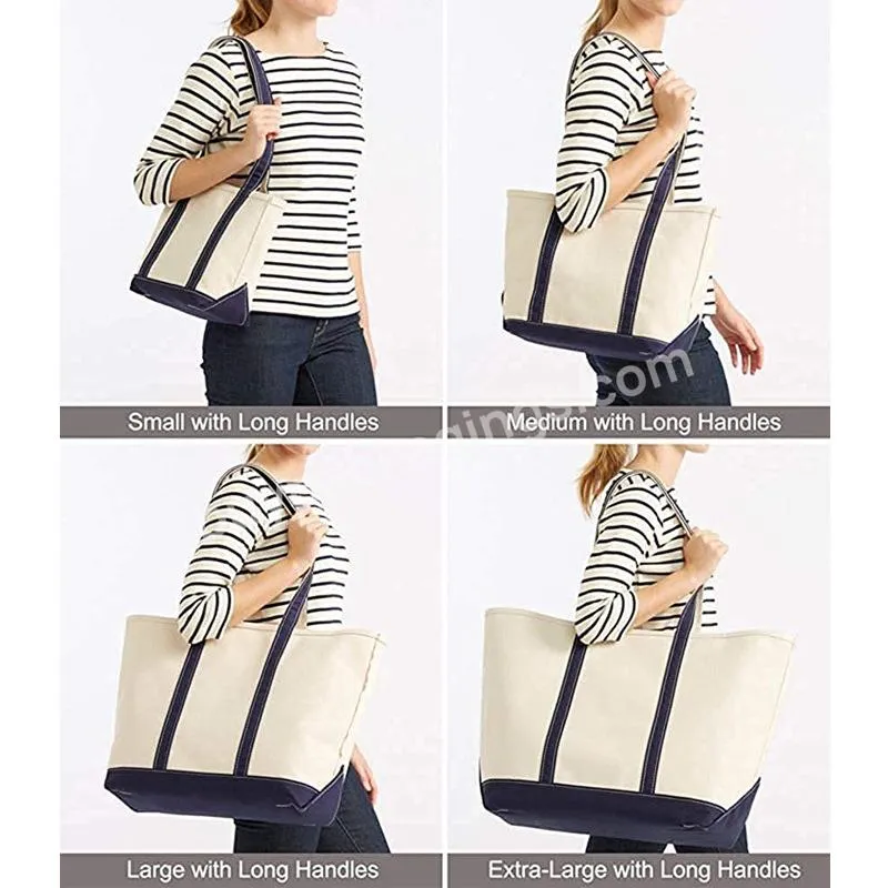 Reusable Blank Canvas Tote Bag Women Foldable Cotton Shopping Bags With Custom Logo Wholesale