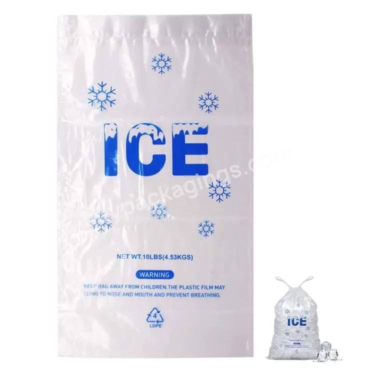 Reusable Disposable 10lb 25lb Plastic Ice Lolly Cube Storage Packaging Bag