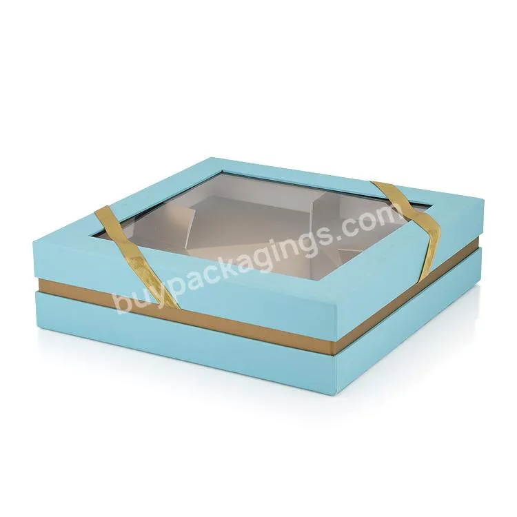 Rigid Caixa Para Bolo Custom Luxury Paper Packaging Cookie Clear Lid Box