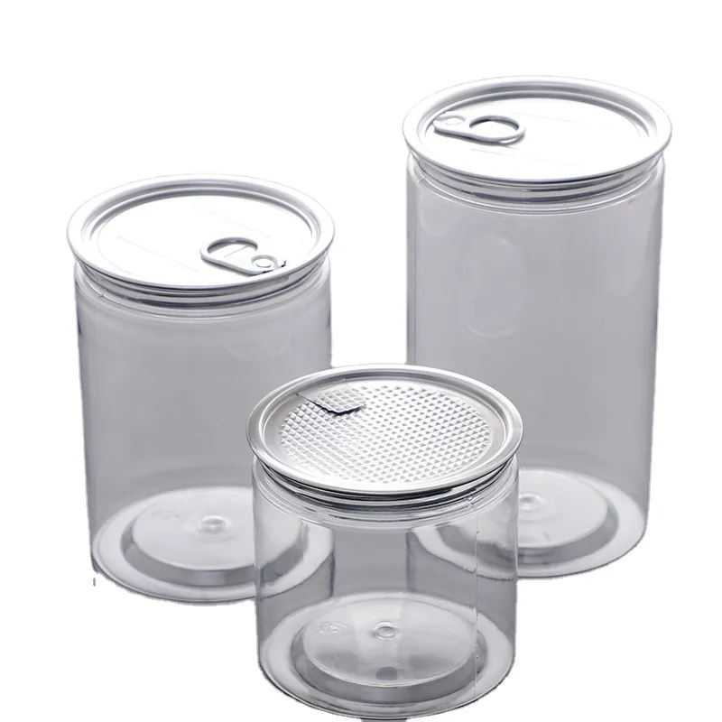 Rotary Cap Sealed Packaging Can Easy-to-pull Thickened Bottom Pet Material Plastic Jar