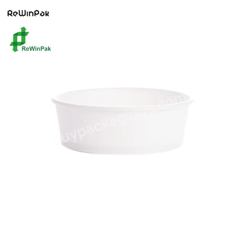 Round Biodegradable Bowl Compostable Paper Bowl Disposable White Food Container Bowl