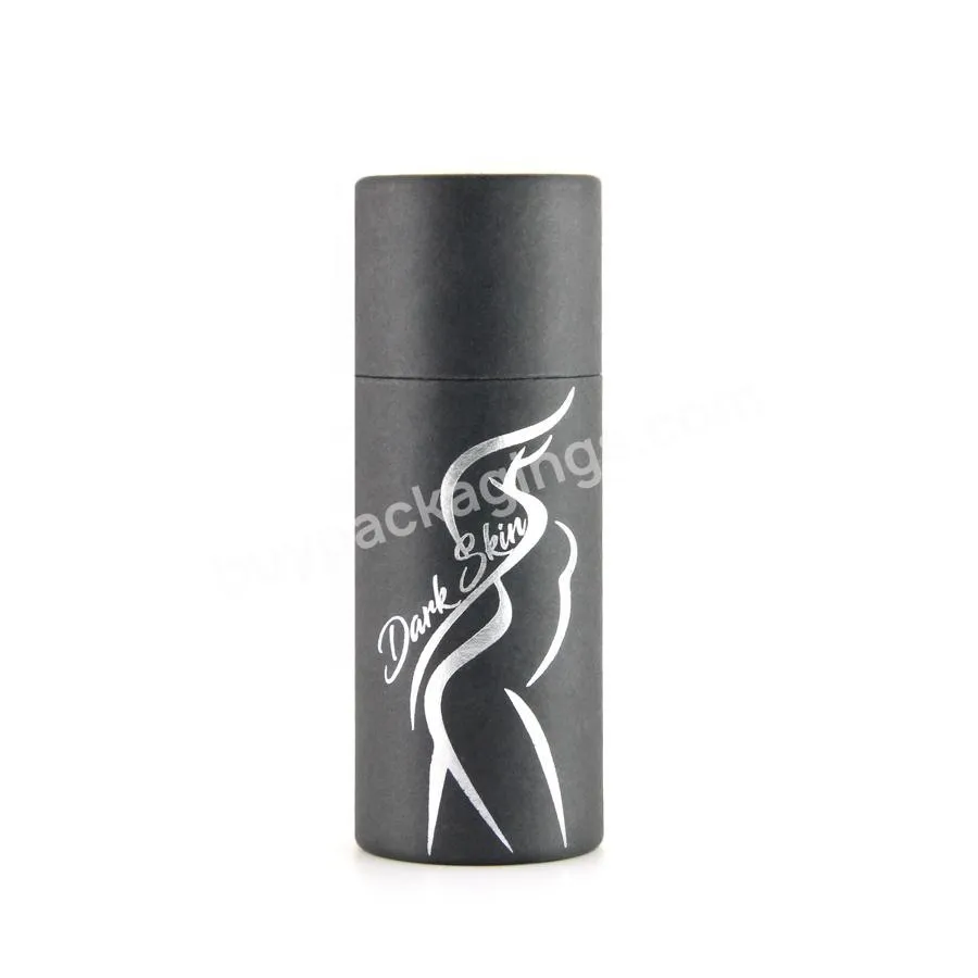 Round Food Grade Cosmetic Oil Bottle Black Cardboard Tube