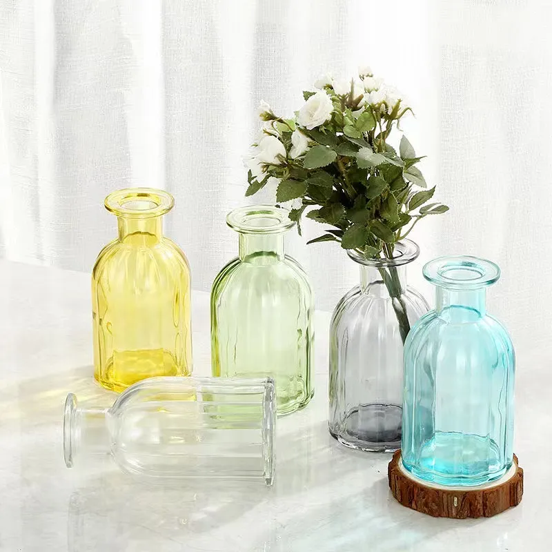 Round Shape Blue Grey Green Clear Aromatherapy Bottles Diffusion Bottle