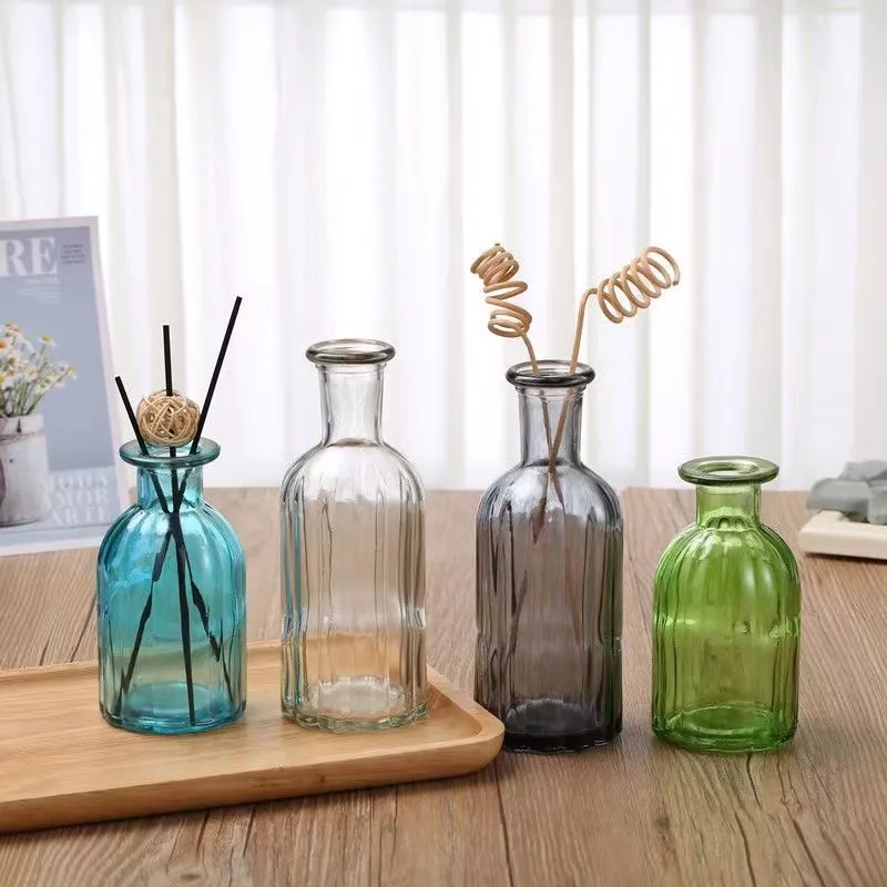 Round Shape Blue Grey Green Clear Aromatherapy Bottles Diffusion Bottle