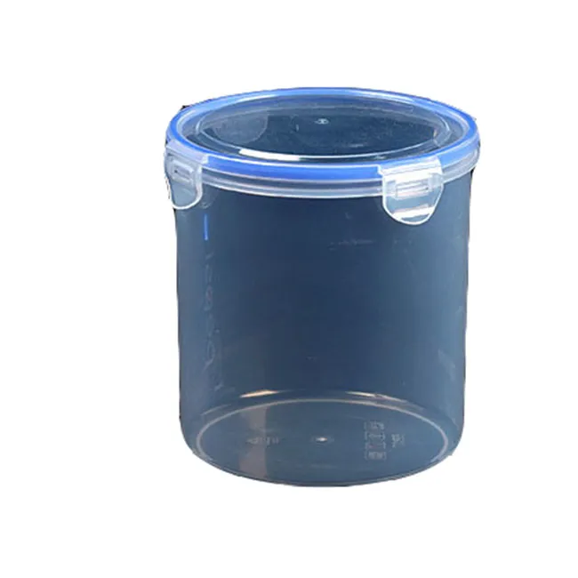 Round Shape Mildew-proof and Insect-proof Transparent Double Clasp Sealed Tank Food-grade PP Plastic Jar