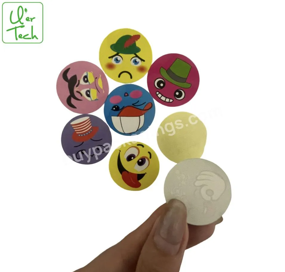 Round Shaped Waterproof Adhesive Foam Paper Pvc Label Stickers