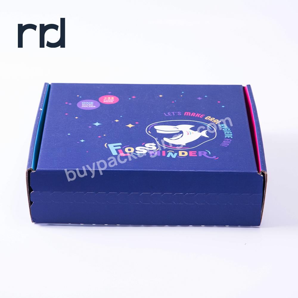 RR Donnelley China Manufacturer Shipping Box Belt Packaging Foldable Blue Cube Corrugated Self Seal Box with Zipper Tear Strip