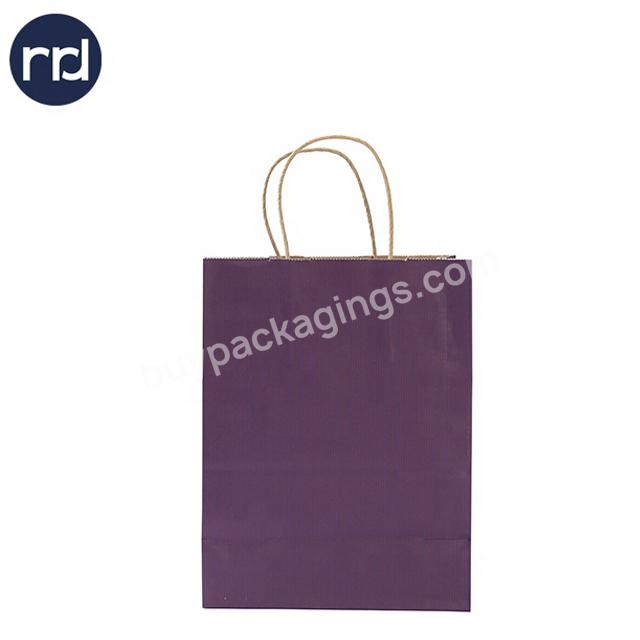 RR Donnelley Classic Style Custom Design Purple Color Kraft Paper Gift Bags