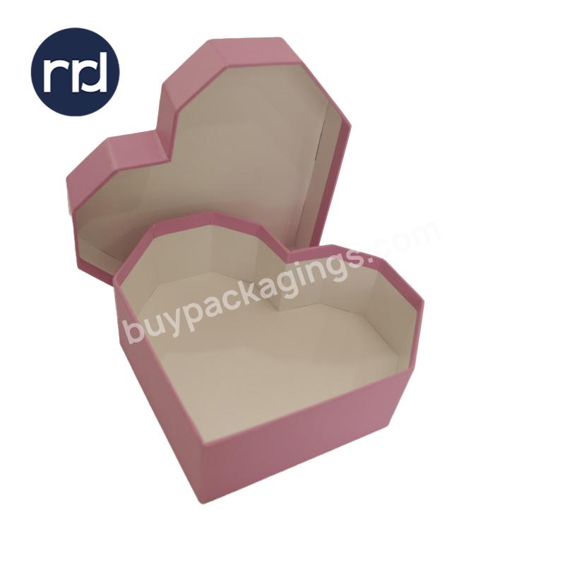 RR Donnelley Custom Design Manufacturer Recyclable Empty Customised Cardboard Paper Base and Lid Heart Shaped Chocolate Gift Box