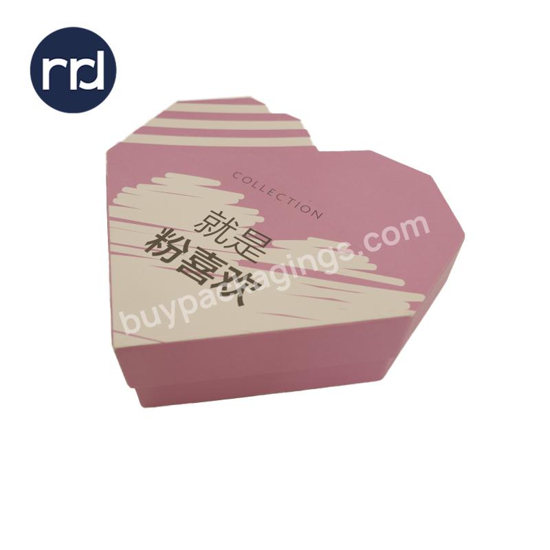 RR Donnelley Custom Design Manufacturer Recyclable Empty Customised Cardboard Paper Base and Lid Heart Shaped Chocolate Gift Box