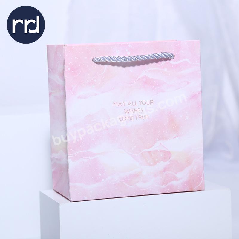RR Donnelley Custom Logo Cheap Folding Decorative Paper Reusable Clothing Garment Shopping Gift Bags with Cotton Handles