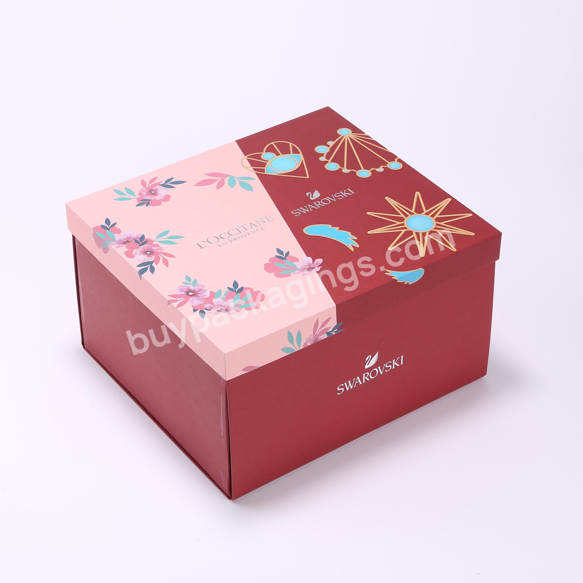 RR Donnelley Custom Logo Luxury Cosmetics Perfume Valentines Day Foldable Magnetic Closure Rose Flower Gift Paper Box Packaging